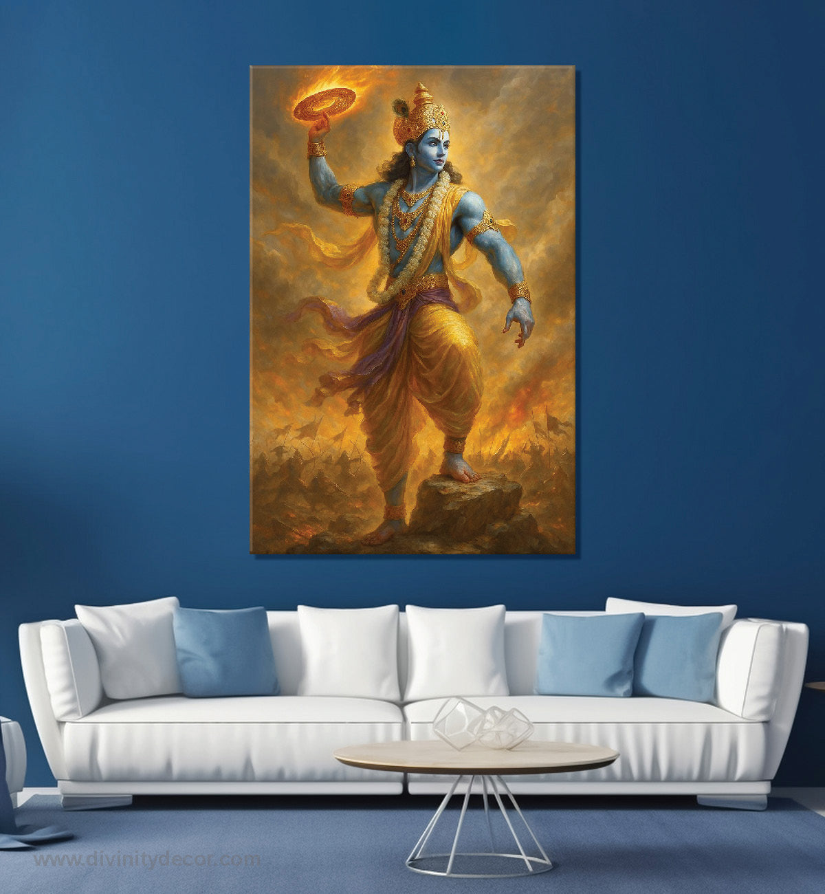 Lord Krishna Canvas Painting – Divine Murli Manohar Wall Art 1