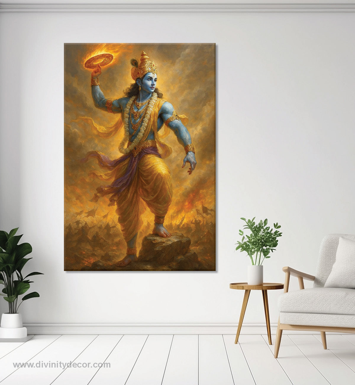 Lord Krishna Canvas Painting – Divine Murli Manohar Wall Art 1