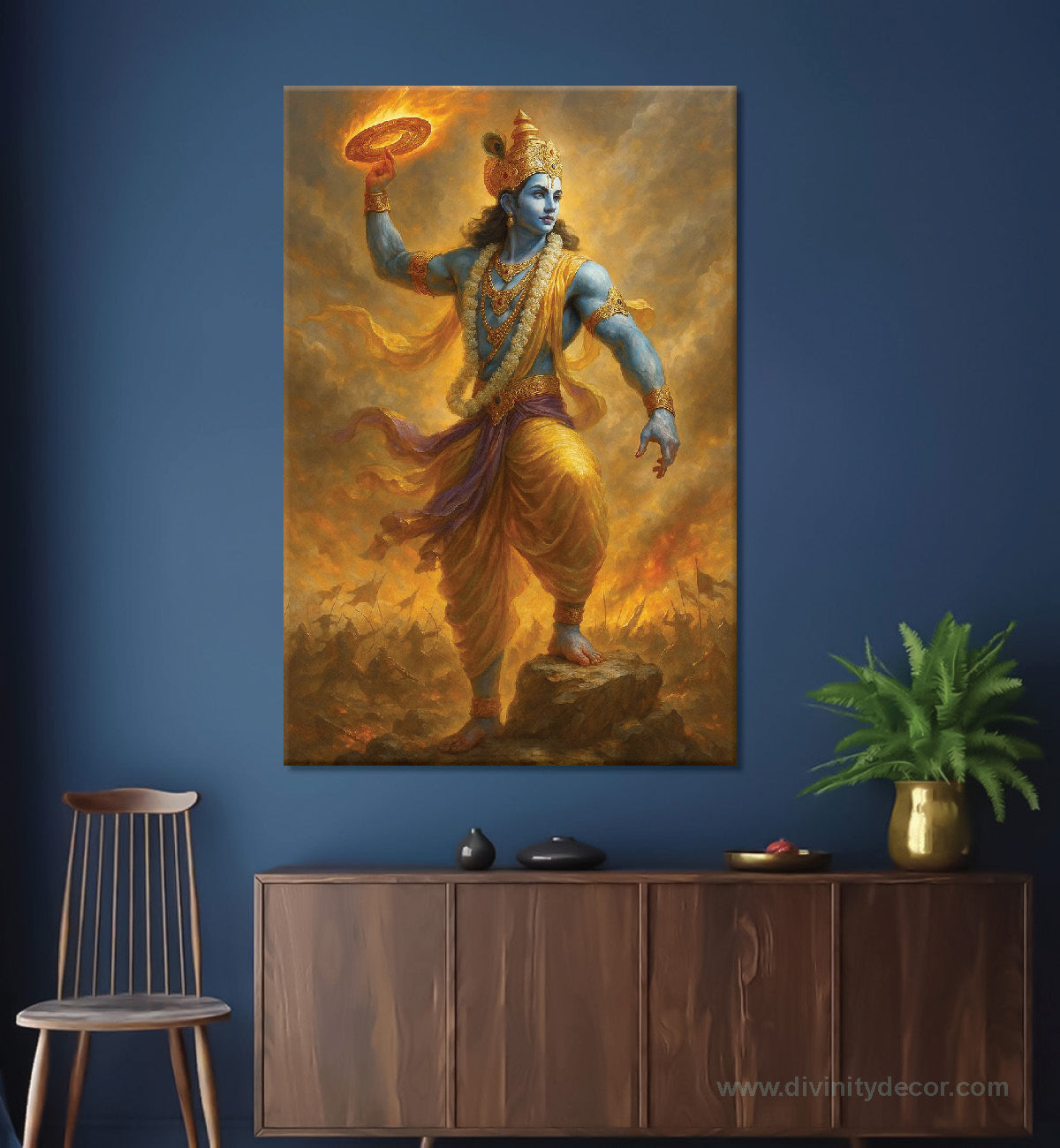 Lord Krishna Canvas Painting – Divine Murli Manohar Wall Art 1