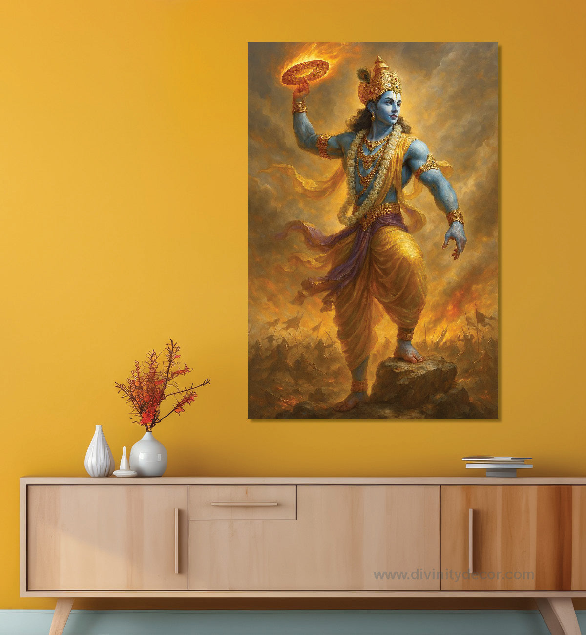 Lord Krishna Canvas Painting – Divine Murli Manohar Wall Art 1