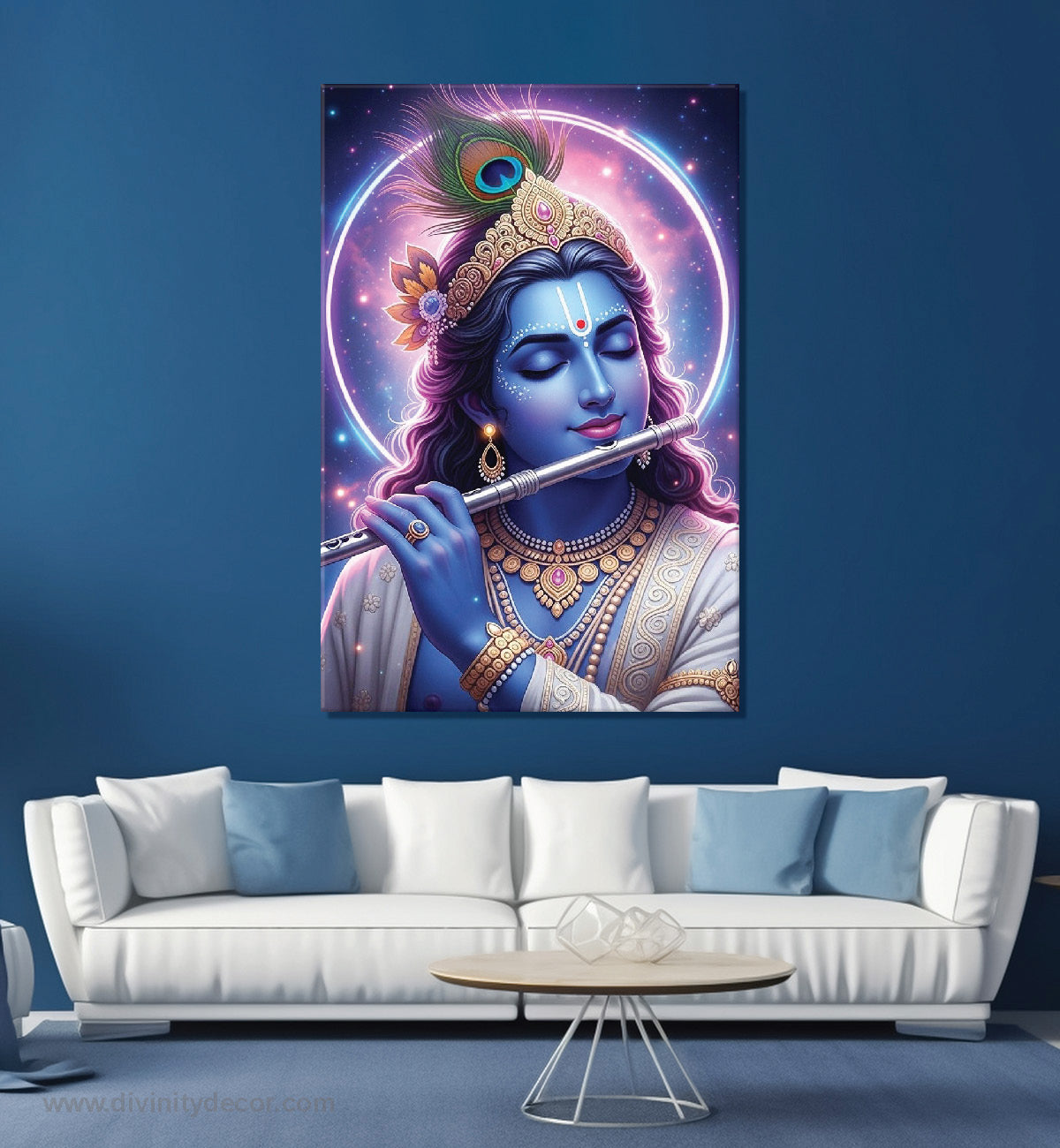 Shri Krishna Canvas Painting – Spiritual Home Wall Decor 2