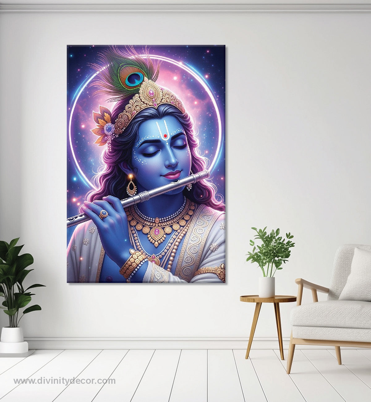 Shri Krishna Canvas Painting – Spiritual Home Wall Decor 2