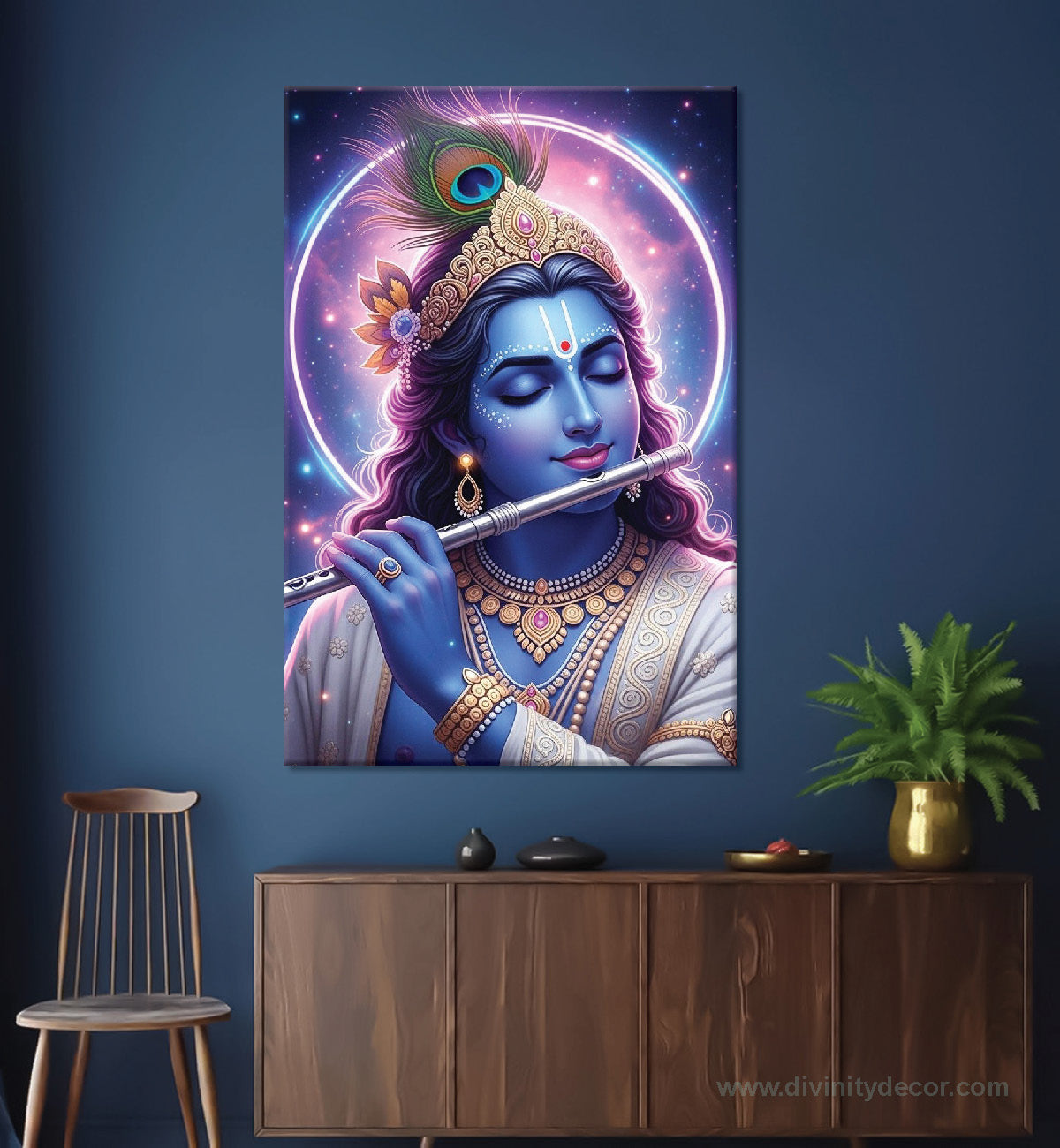 Shri Krishna Canvas Painting – Spiritual Home Wall Decor 2