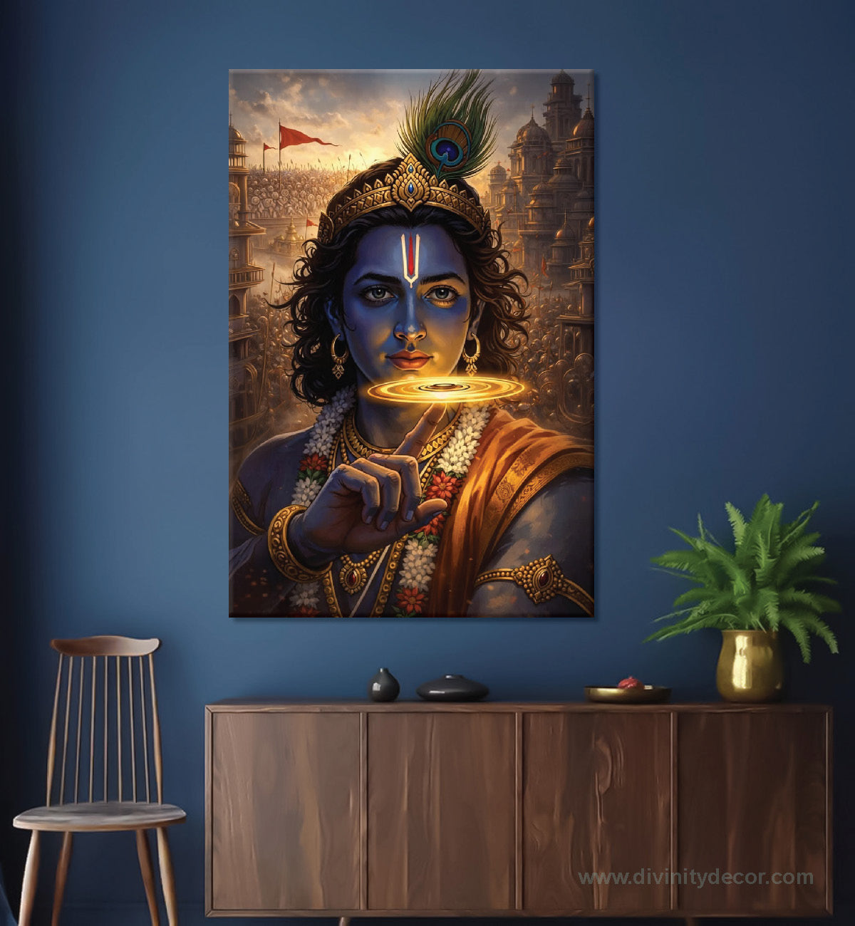 Shyam Sundar Canvas Painting – Divine Krishna Wall Decor 6