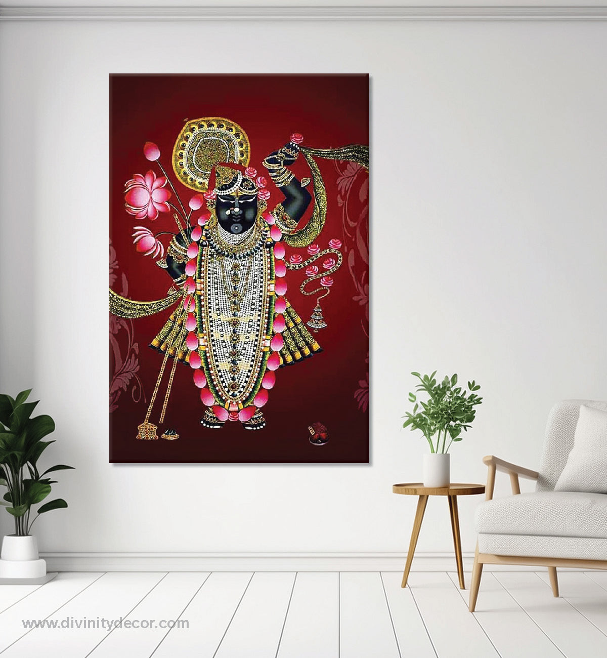 Krishna Bhagwan Canvas Painting – Sacred Home Wall Art 7