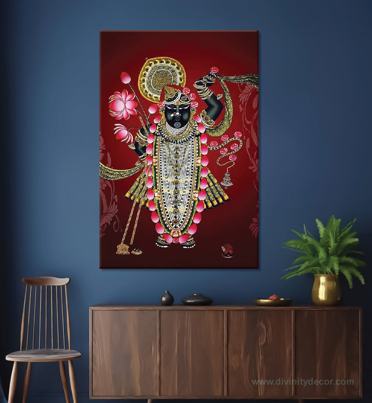 Krishna Bhagwan Canvas Painting – Sacred Home Wall Art 7