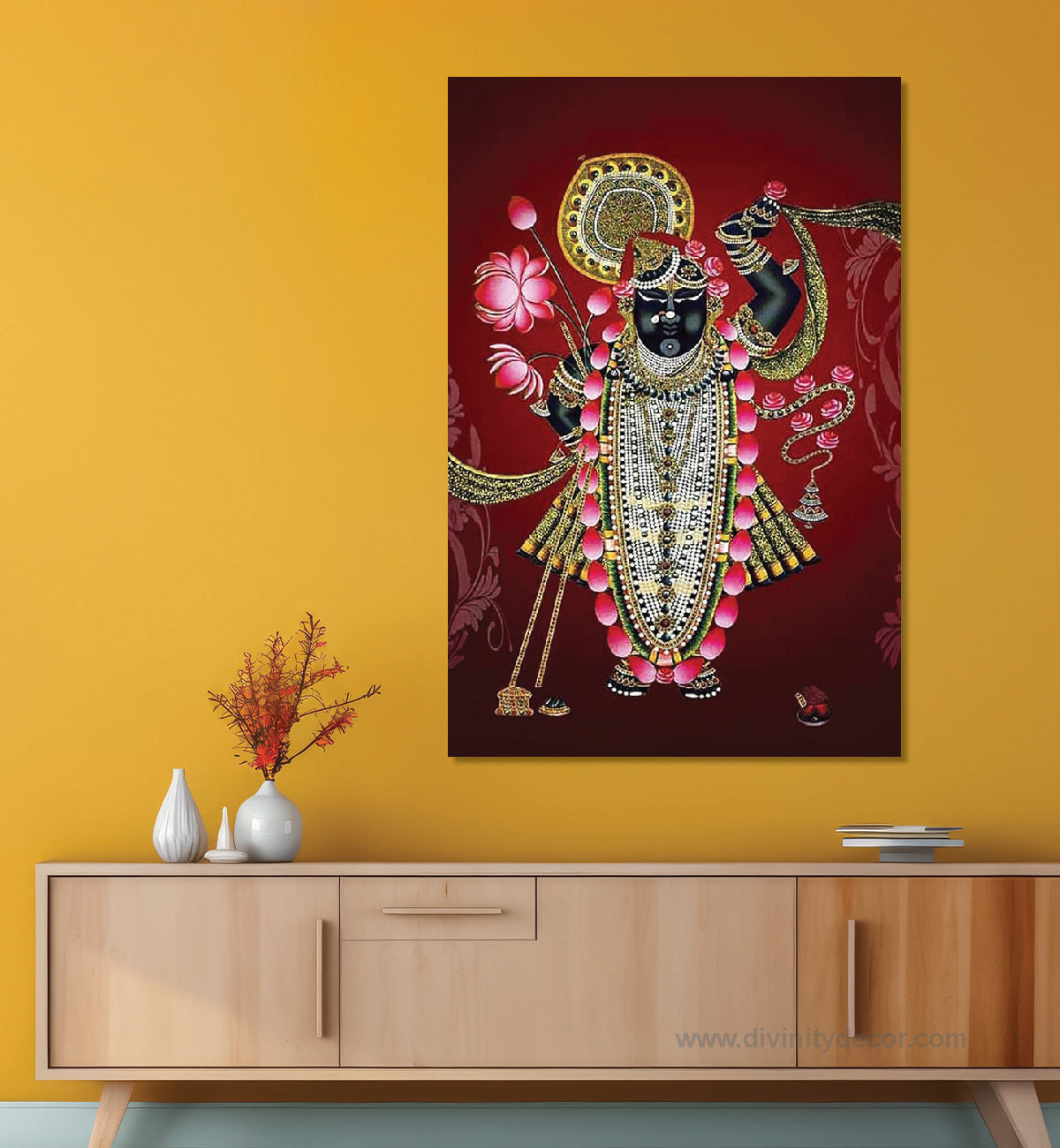 Krishna Bhagwan Canvas Painting – Sacred Home Wall Art 7