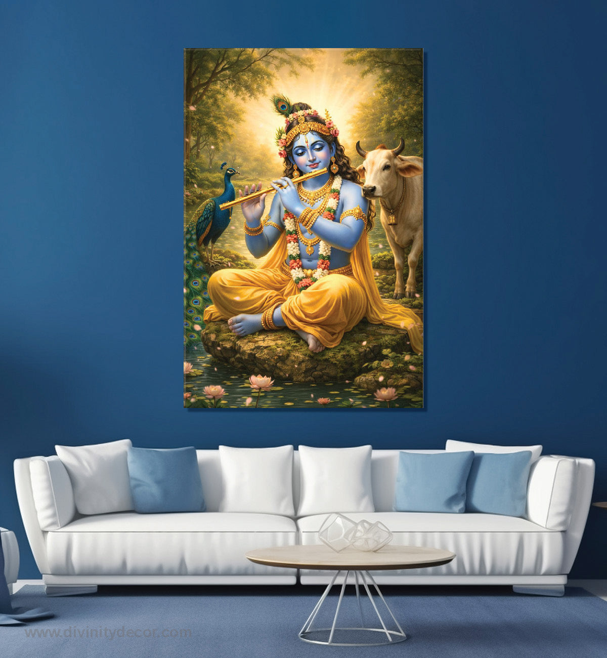 Krishna Ji Blessings Canvas Painting – Positive Energy Wall Art 9