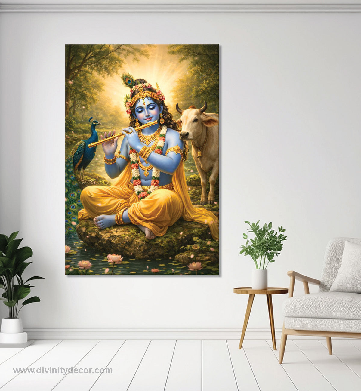Krishna Ji Blessings Canvas Painting – Positive Energy Wall Art 9