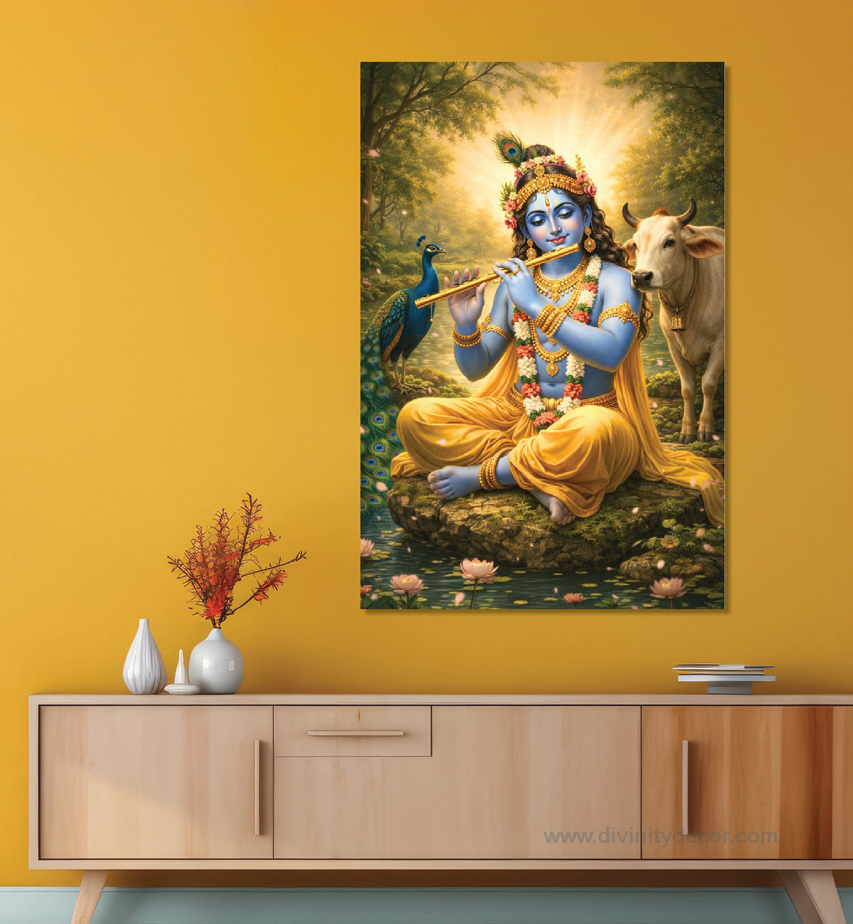 Krishna Ji Blessings Canvas Painting – Positive Energy Wall Art 9