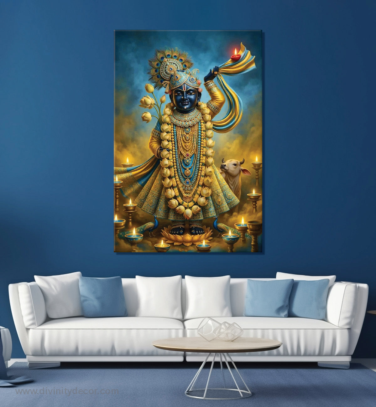 Lord Krishna Modern Art Canvas Painting – Contemporary Spiritual Decor 10