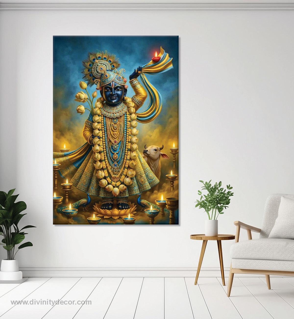Lord Krishna Modern Art Canvas Painting – Contemporary Spiritual Decor 10