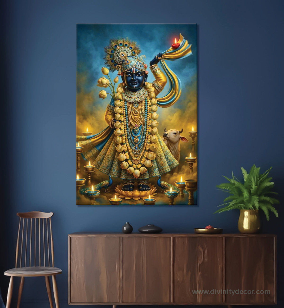 Lord Krishna Modern Art Canvas Painting – Contemporary Spiritual Decor 10