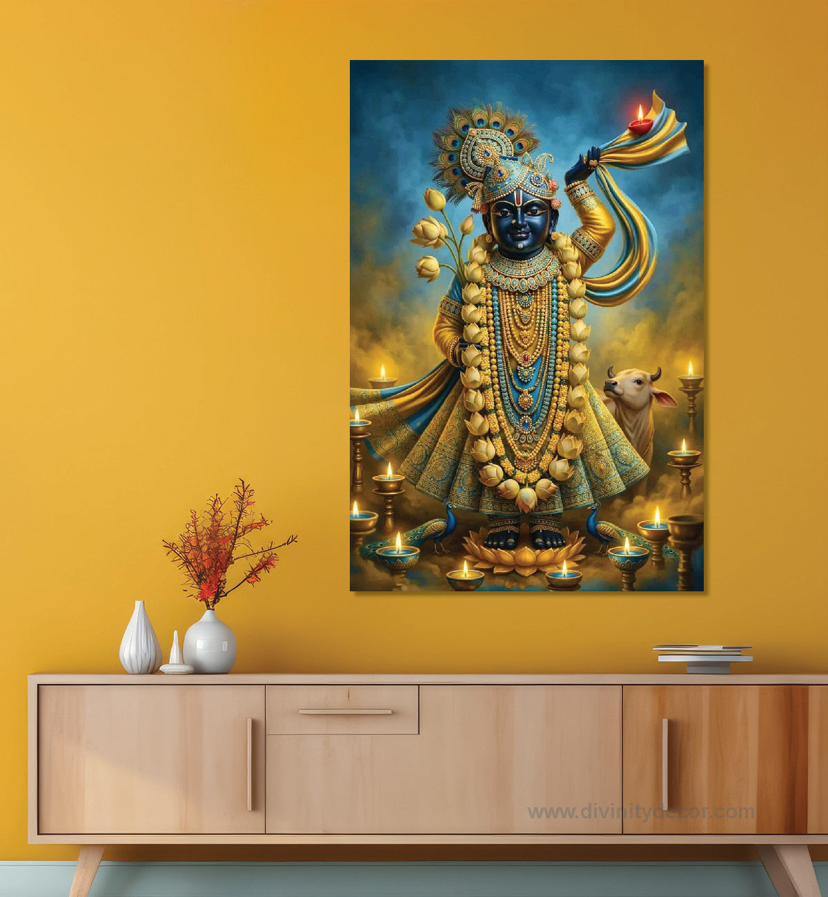 Lord Krishna Modern Art Canvas Painting – Contemporary Spiritual Decor 10