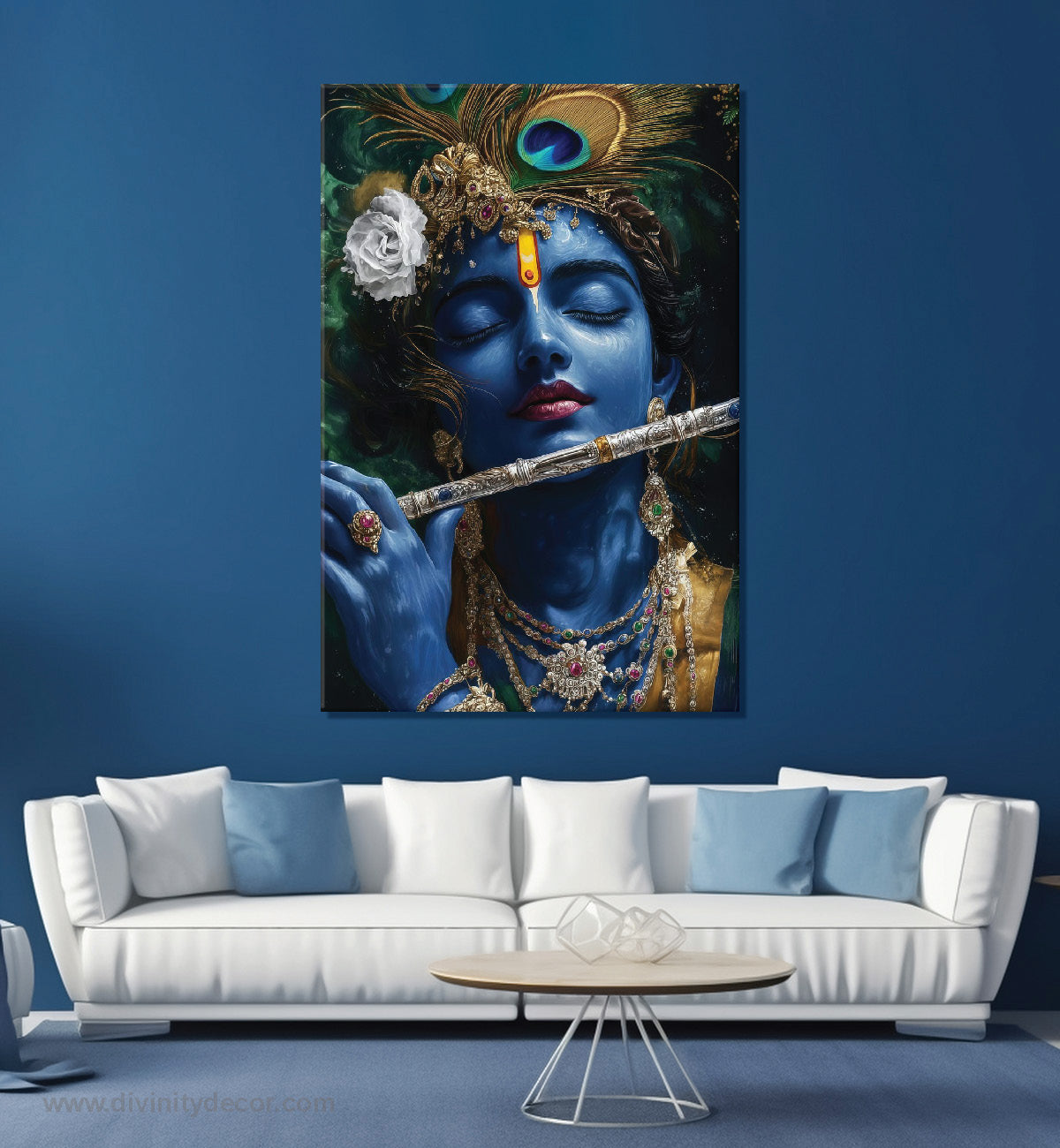 Lord Krishna Modern Art Canvas Painting – Contemporary Spiritual Decor 11