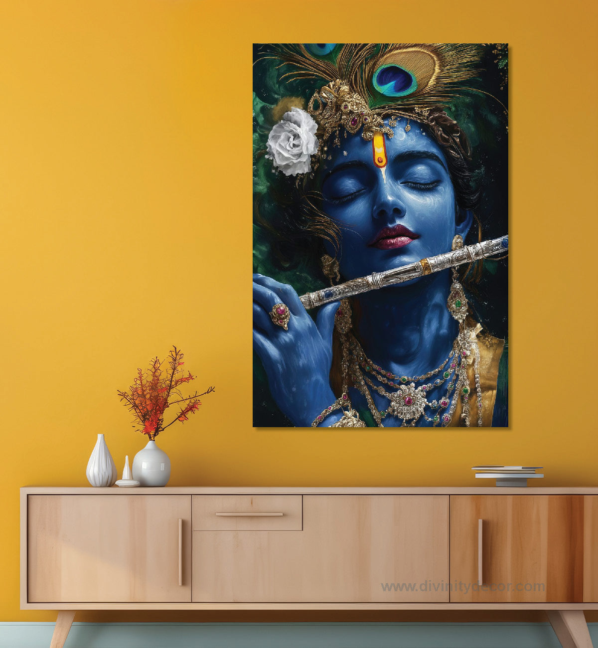 Lord Krishna Modern Art Canvas Painting – Contemporary Spiritual Decor 11