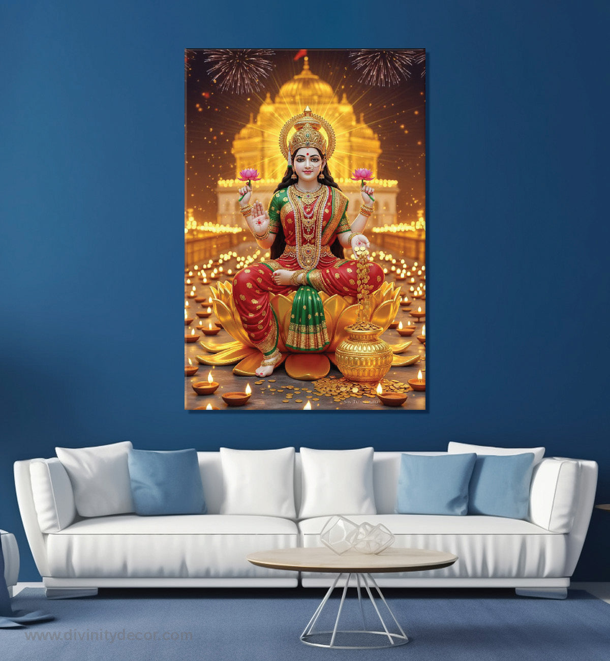 Maa Lakshmi HD Canvas Painting – Premium Spiritual Decor 8