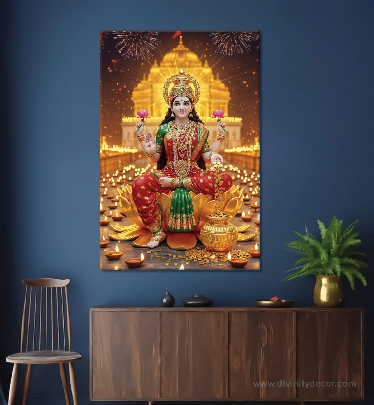 Maa Lakshmi HD Canvas Painting – Premium Spiritual Decor 8