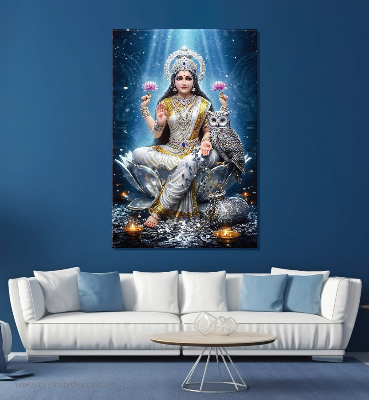 Lakshmi Ji Divine Glow Canvas Painting – Premium Wall Decor 12