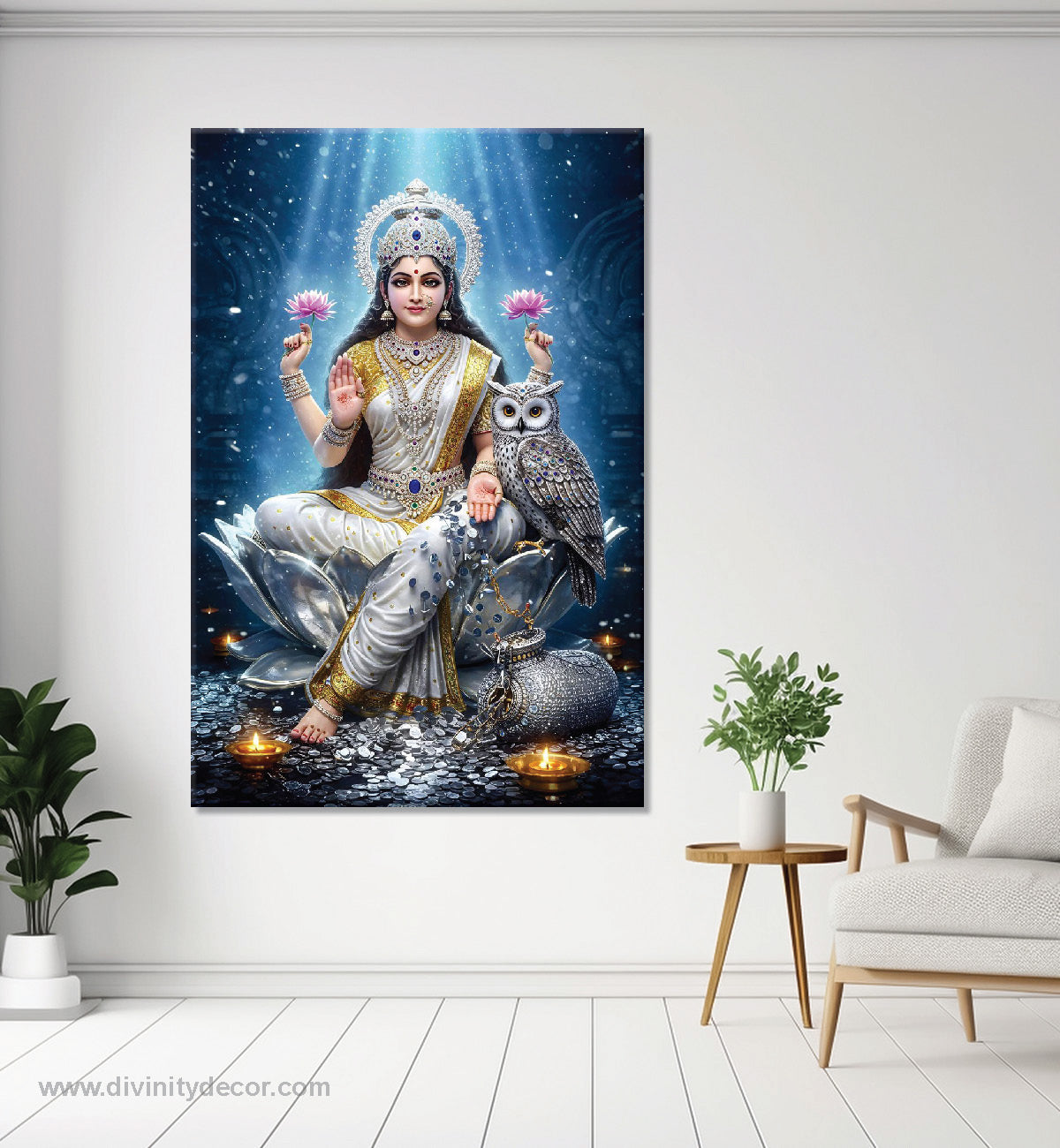 Lakshmi Ji Divine Glow Canvas Painting – Premium Wall Decor 12