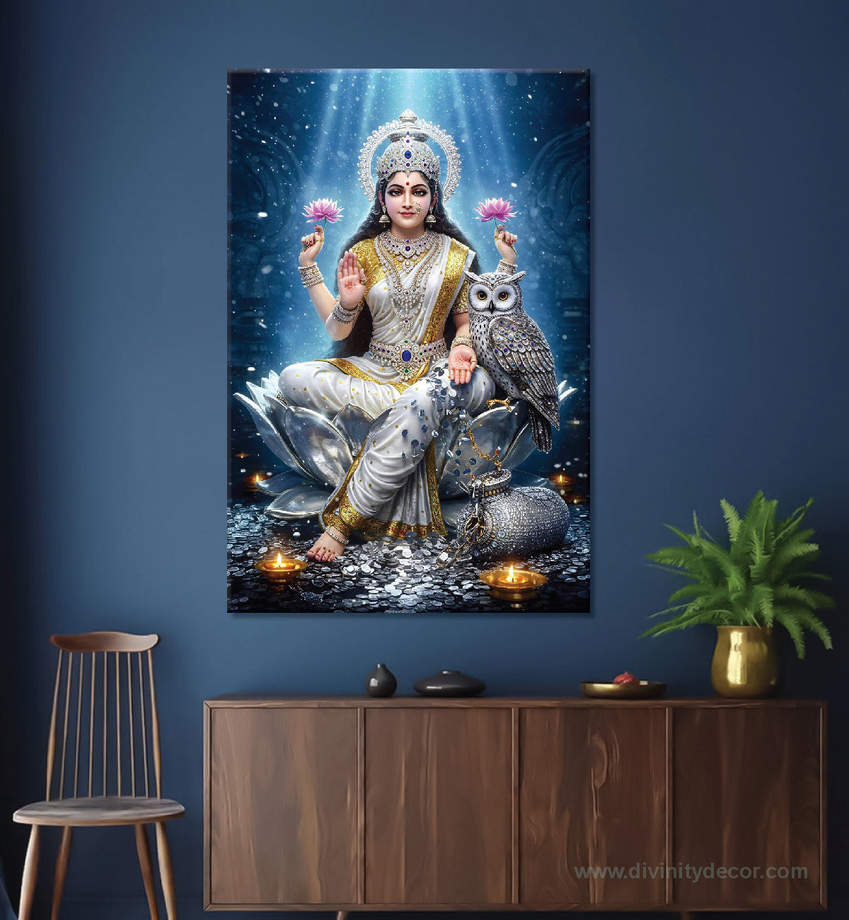 Lakshmi Ji Divine Glow Canvas Painting – Premium Wall Decor 12