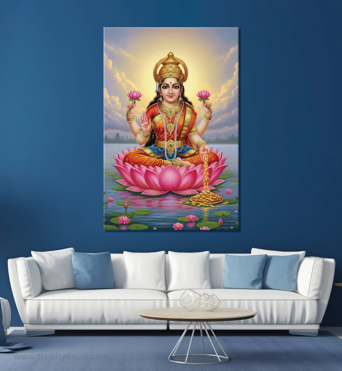 Mahalakshmi Abundance Canvas Painting – Wealth & Prosperity Wall Art 15