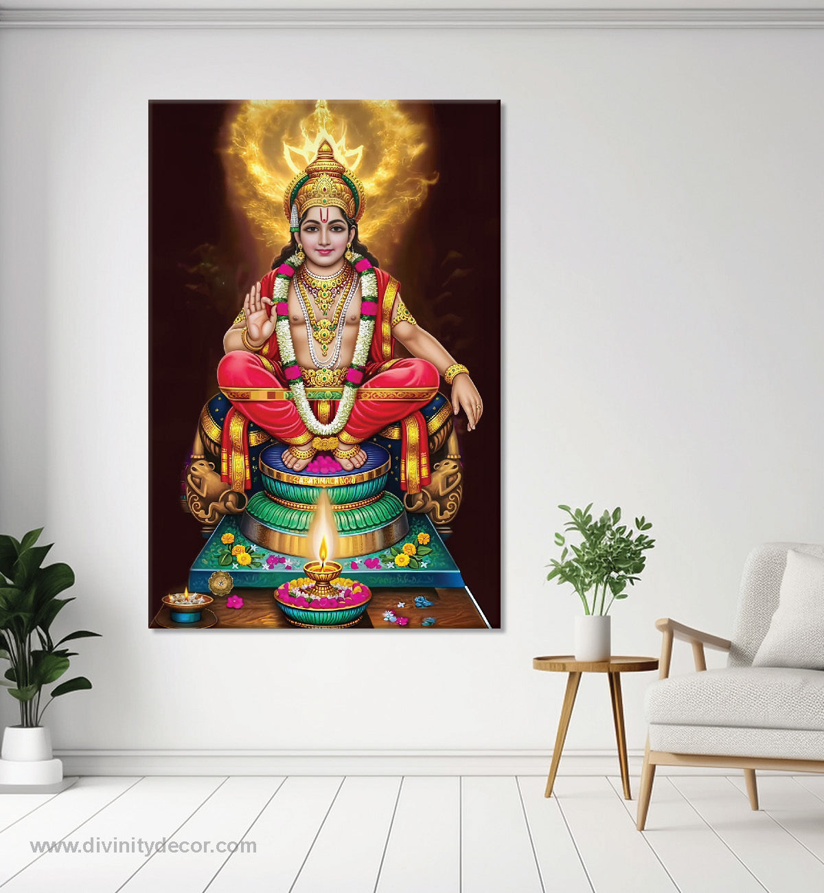 Swami Ayyappa Spiritual Wall Art Canvas Print 2