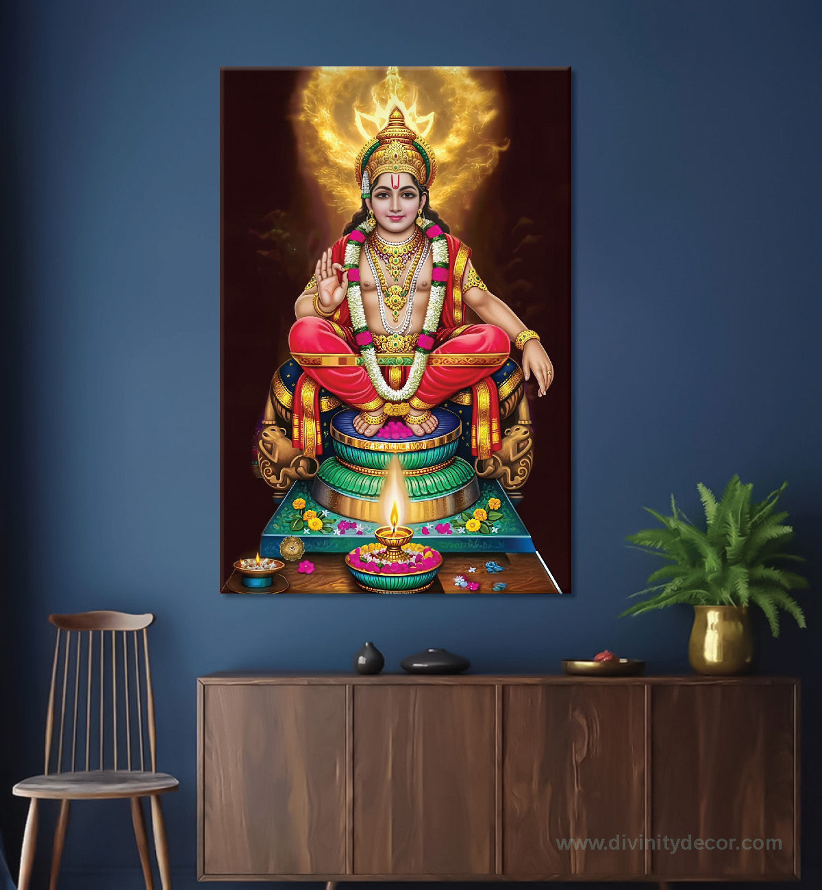 Swami Ayyappa Spiritual Wall Art Canvas Print 2