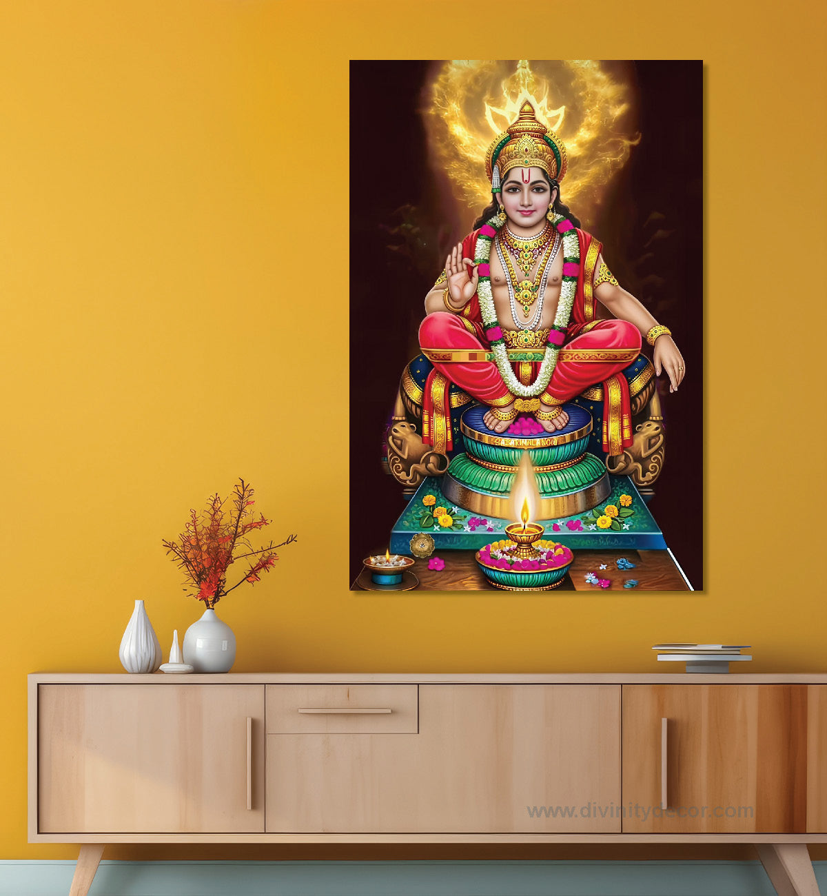 Swami Ayyappa Spiritual Wall Art Canvas Print 2