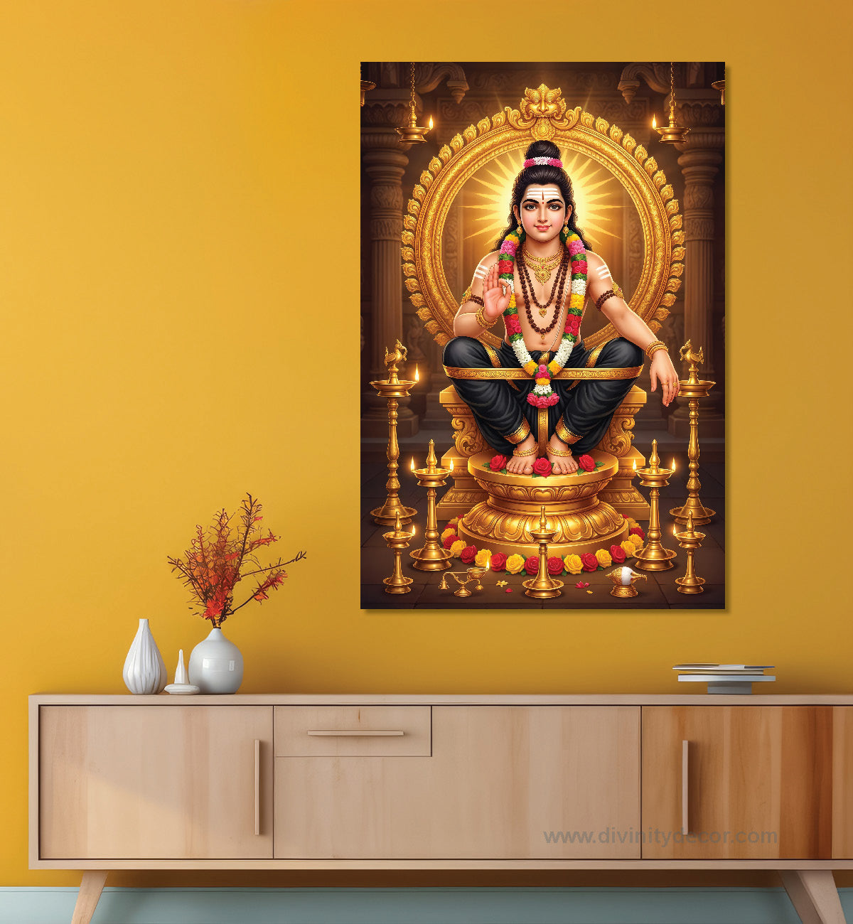 Swami Ayyappa HD Canvas Print for Living Room 6