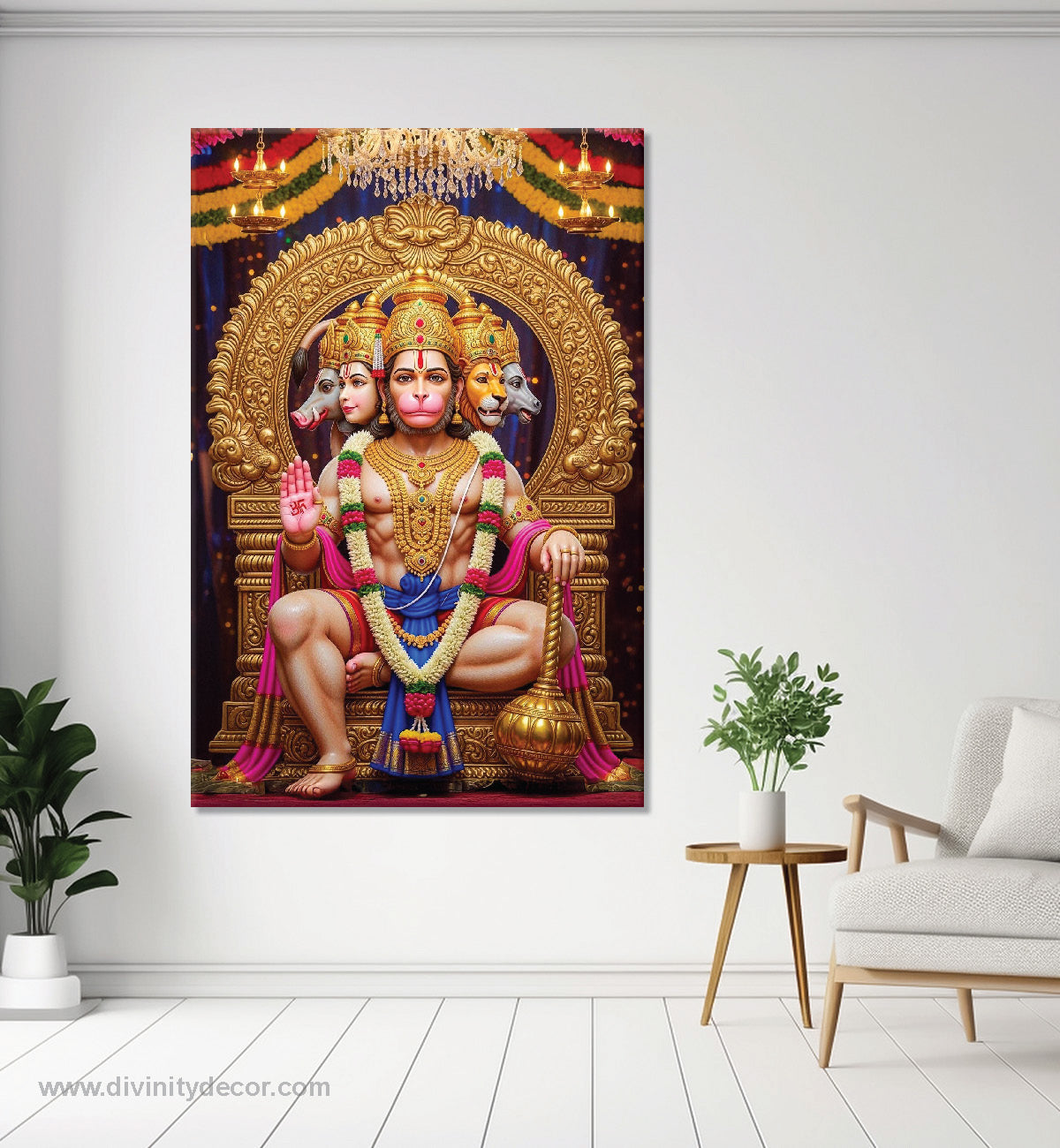Bajrangbali Spiritual Wall Art Canvas Print 2