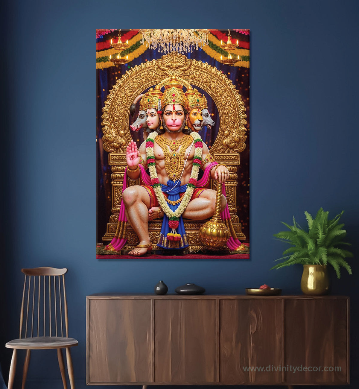 Bajrangbali Spiritual Wall Art Canvas Print 2
