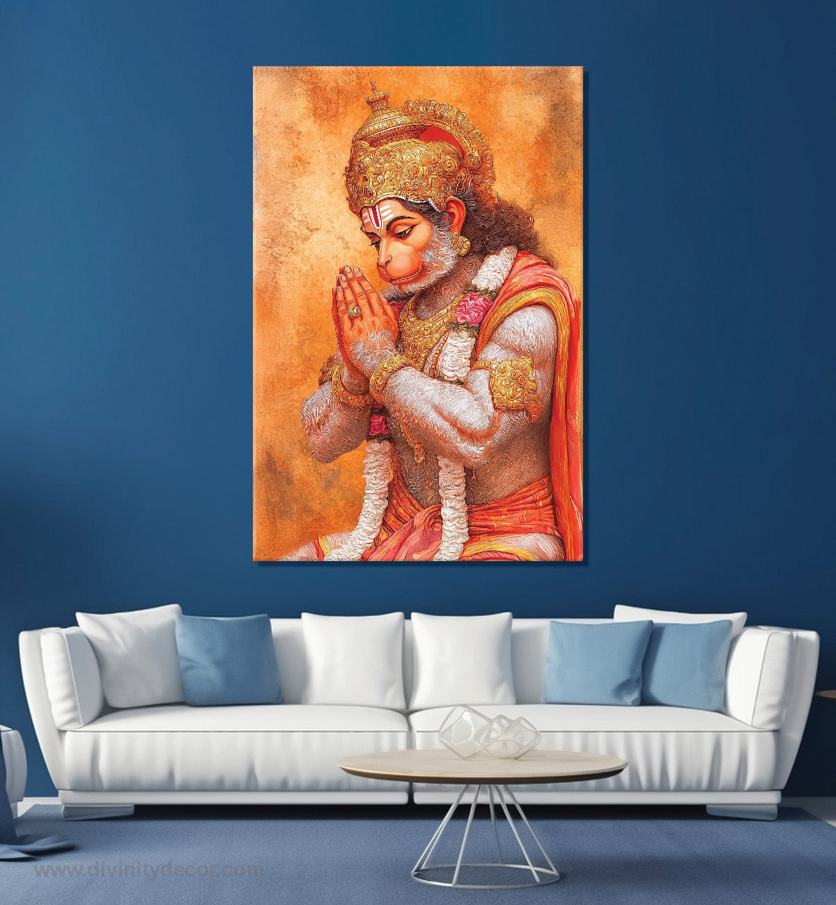 Hanuman Ji Religious Wall Painting for Temple Decor 3
