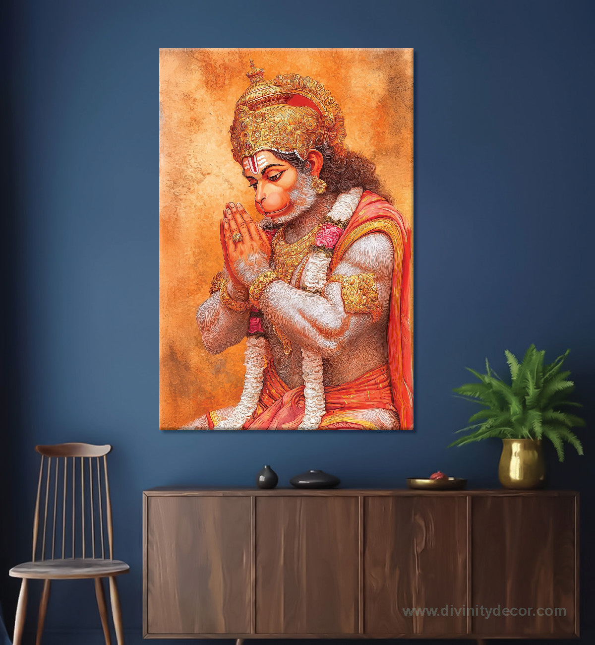 Hanuman Ji Religious Wall Painting for Temple Decor 3