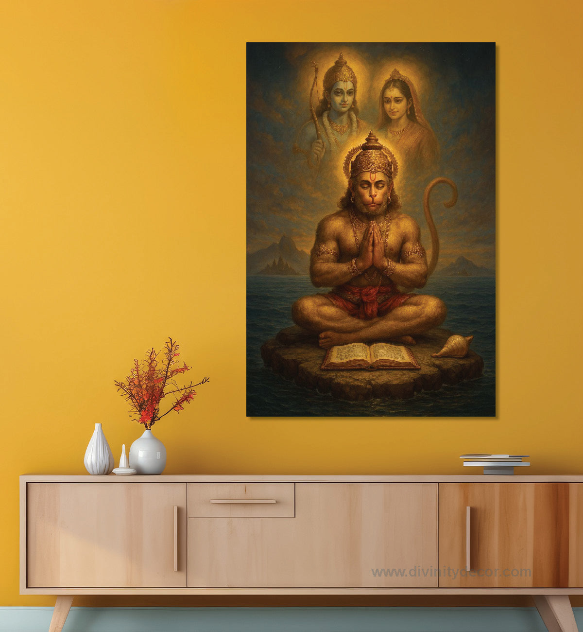 Hanuman Ji Sacred Canvas Print for Pooja Room 7