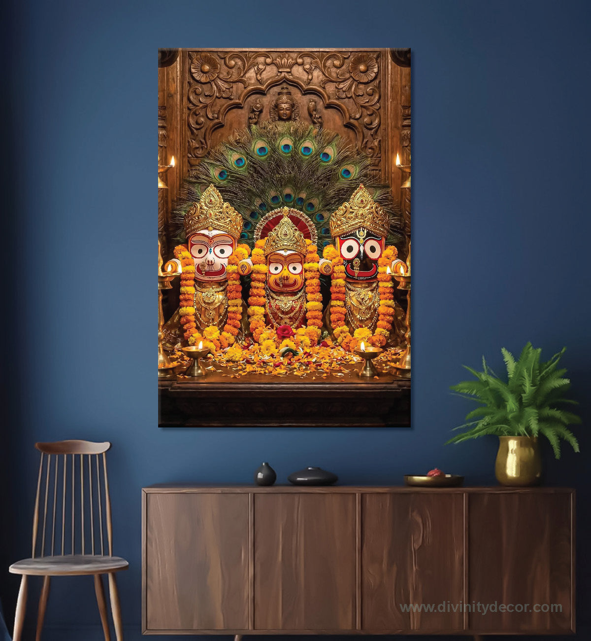 Lord Jagannath Religious Wall Painting for Temple Decor 3