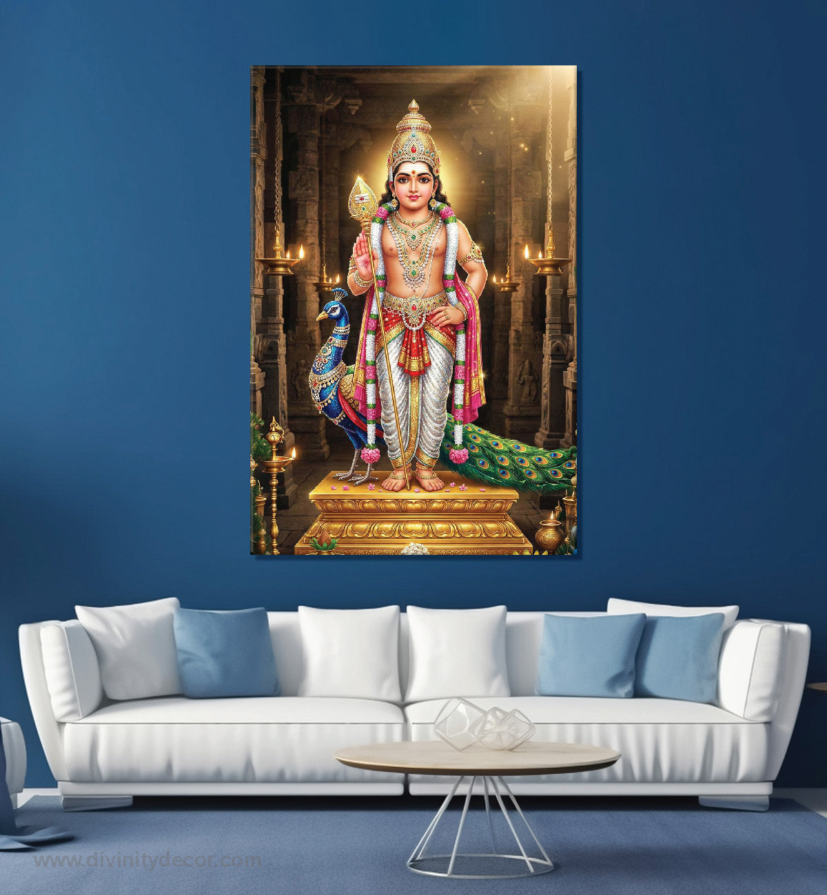Lord Murugan Canvas Painting – Kartikeya Divine Wall Art 1