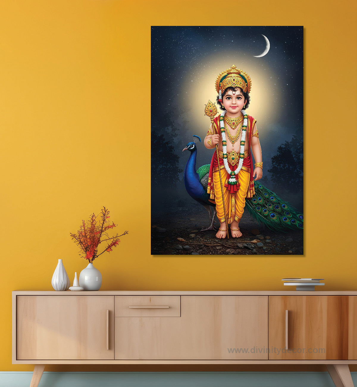 Lord Murugan Sacred Wall Art for Home Temple 7