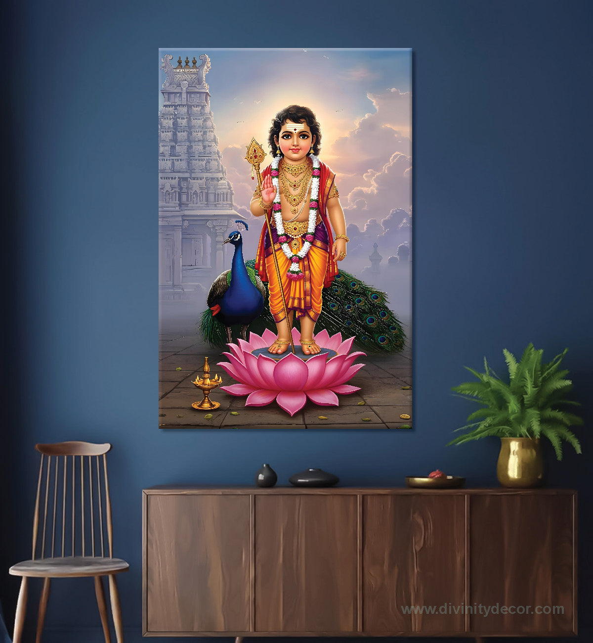 Kartikeya Divine Religious Canvas Painting 8