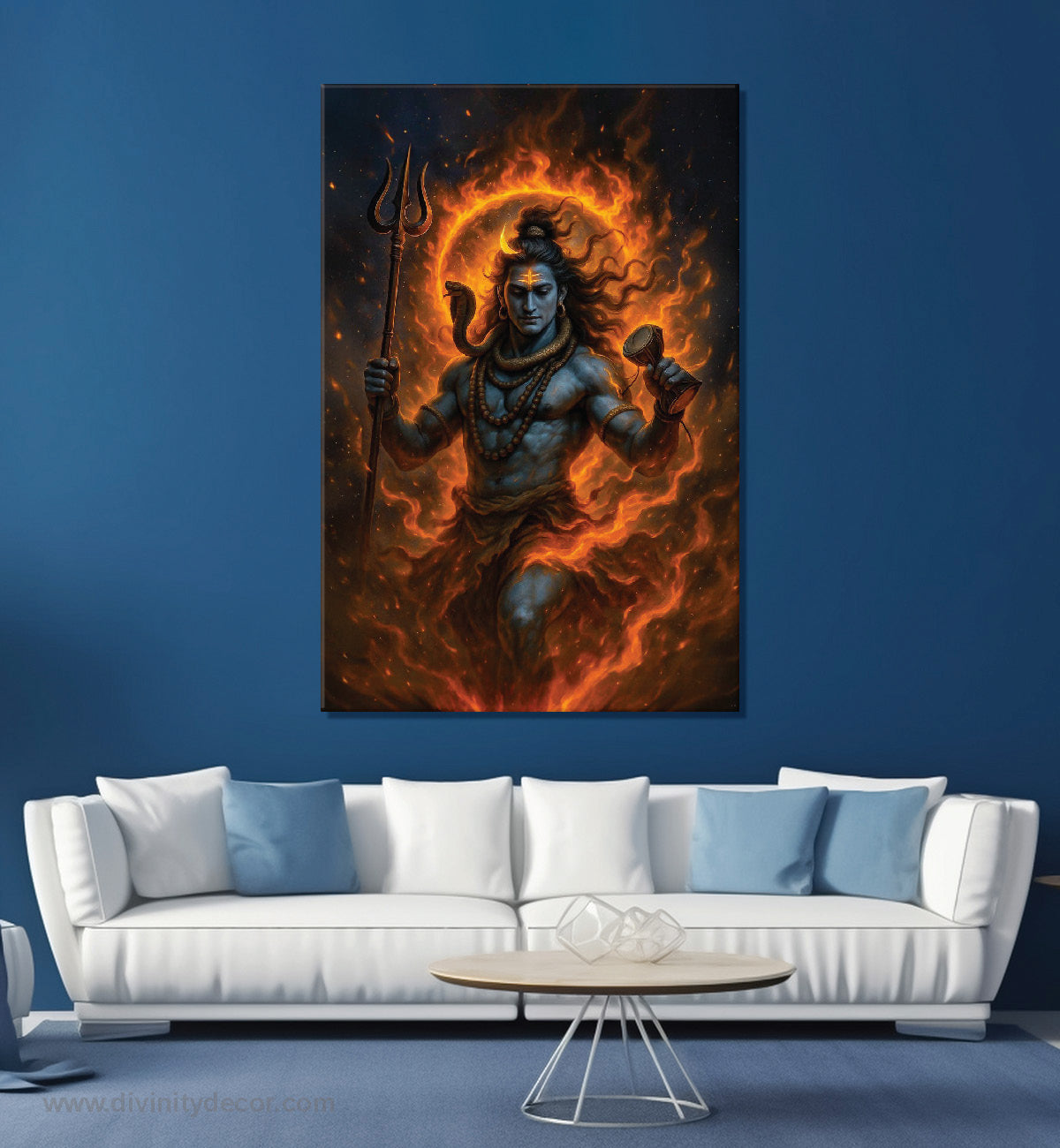 Lord Shiva Religious Wall Painting for Temple Decor 3