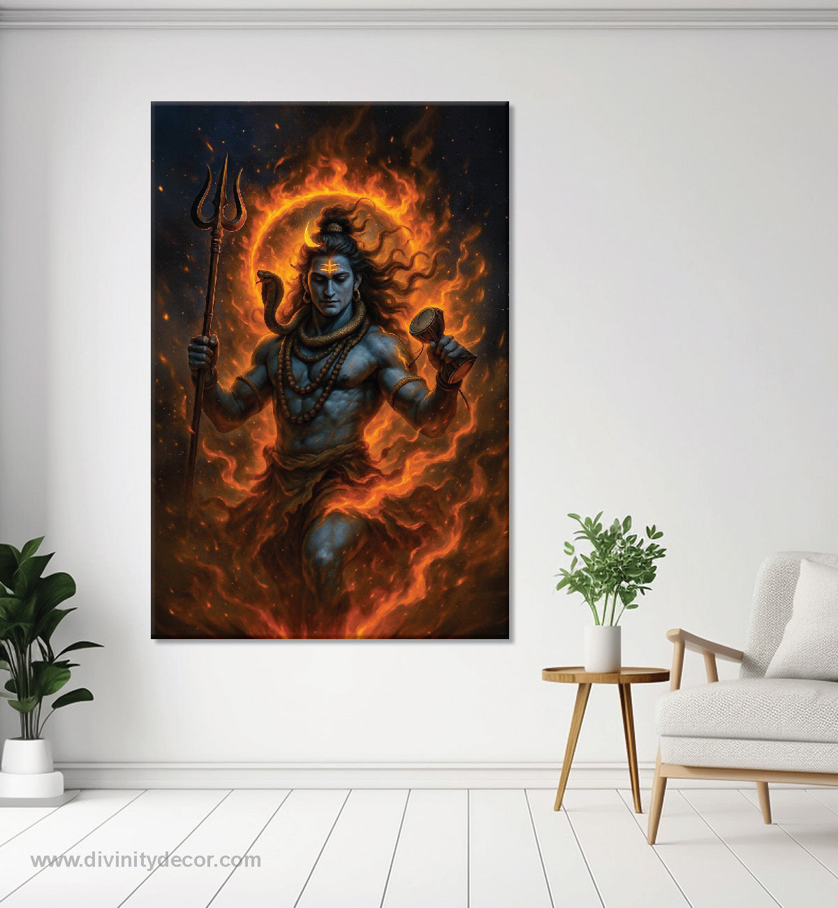 Lord Shiva Religious Wall Painting for Temple Decor 3