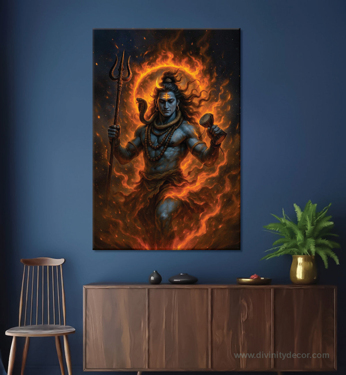 Lord Shiva Religious Wall Painting for Temple Decor 3