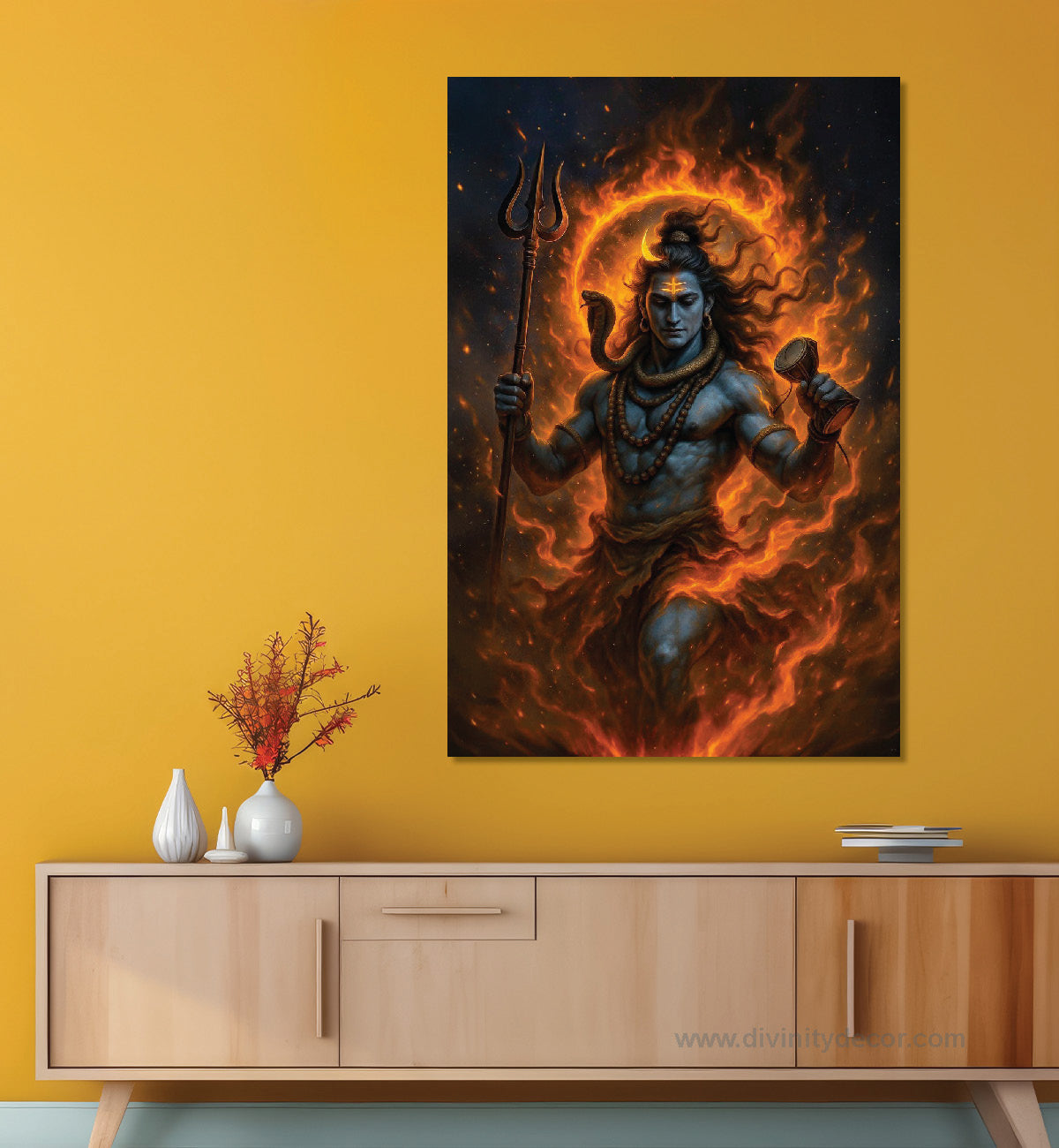Lord Shiva Religious Wall Painting for Temple Decor 3
