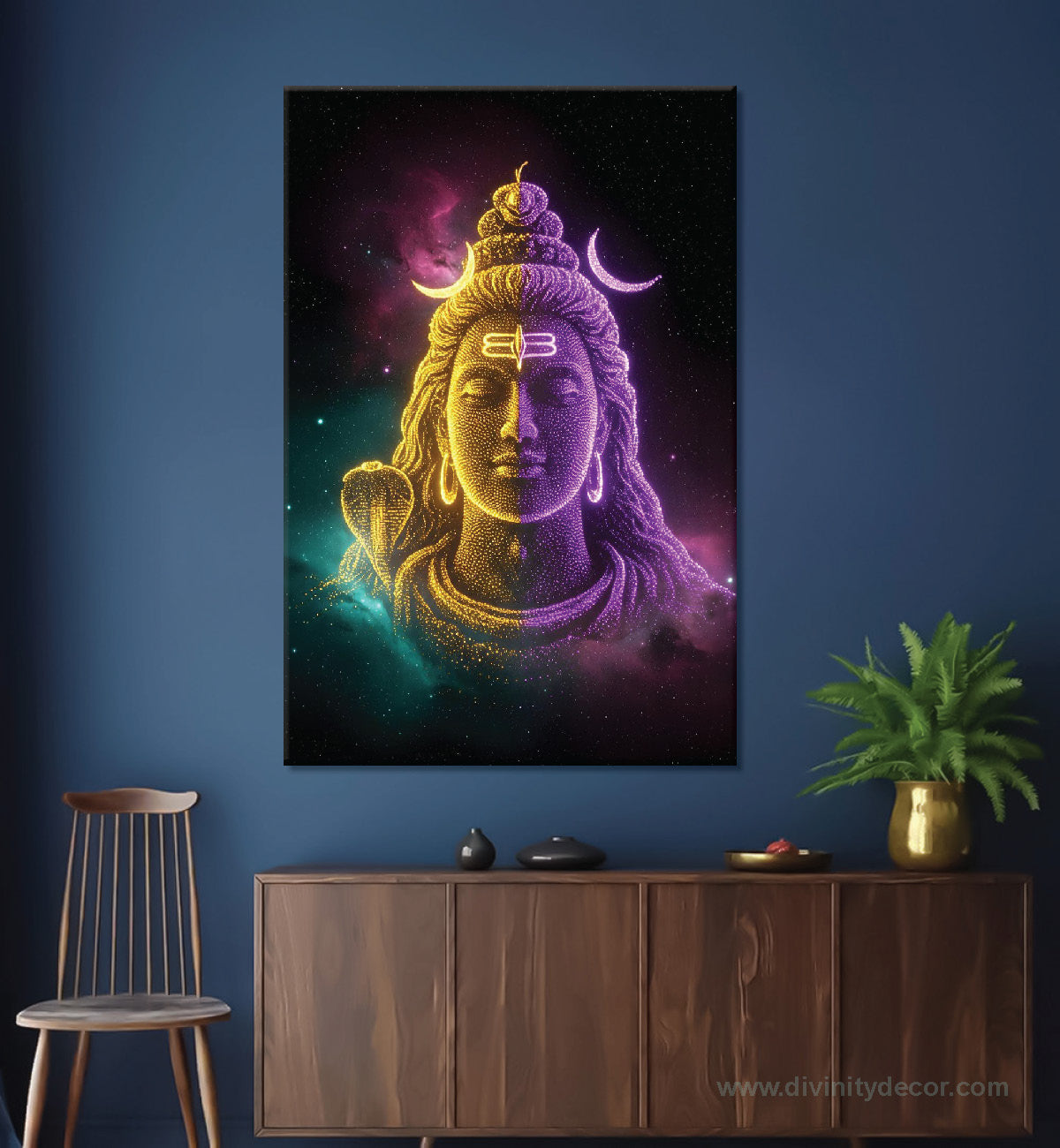 Lord Shiva Trishul Theme Canvas Painting 10