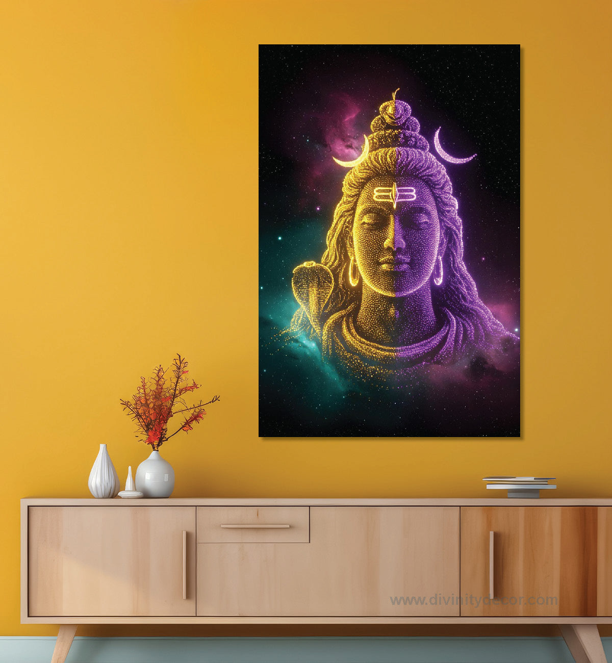 Lord Shiva Trishul Theme Canvas Painting 10