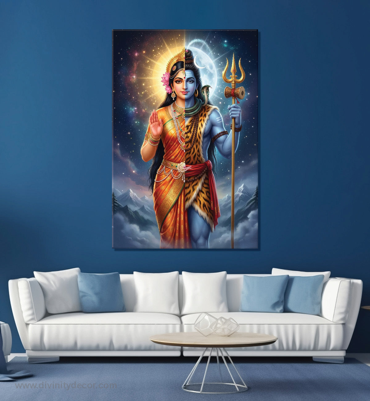 Lord Shiva Premium Framed Canvas Painting 24