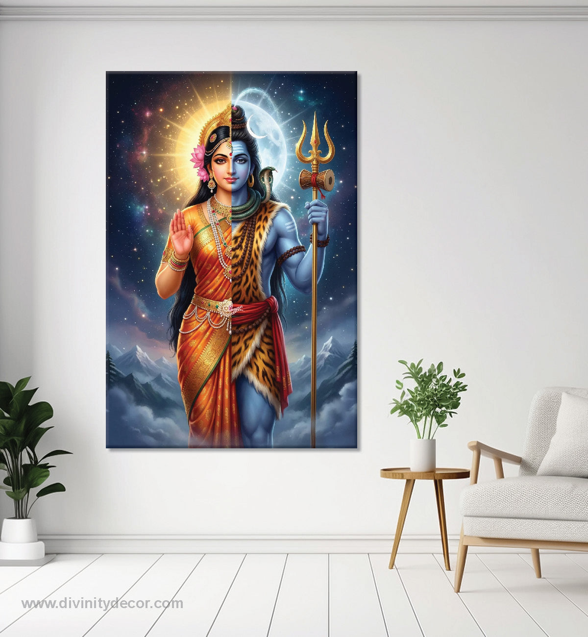Lord Shiva Premium Framed Canvas Painting 24