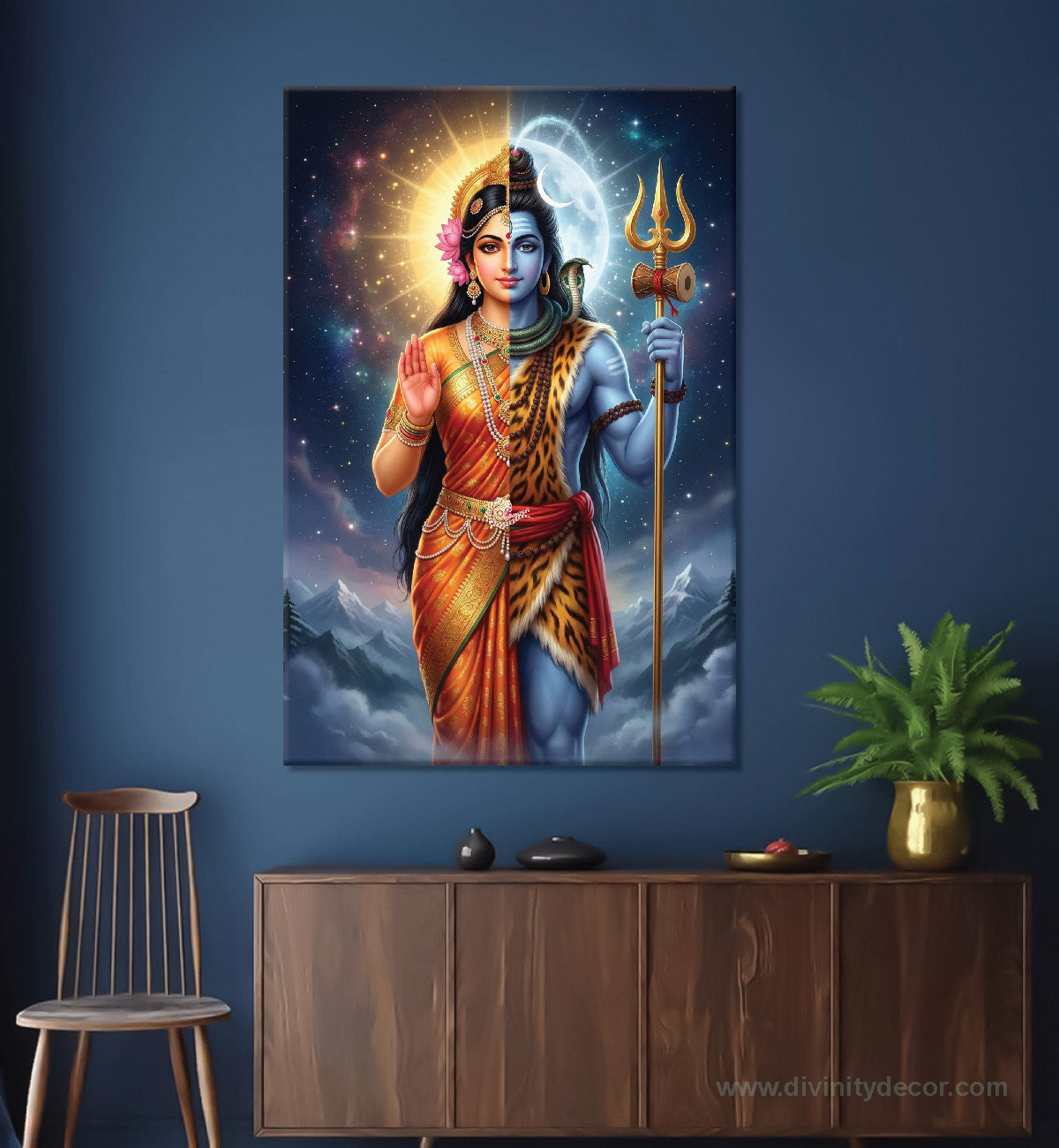 Lord Shiva Premium Framed Canvas Painting 24