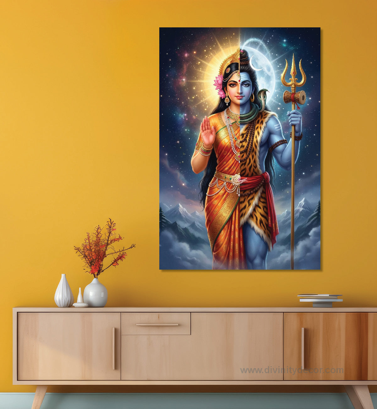 Lord Shiva Premium Framed Canvas Painting 24