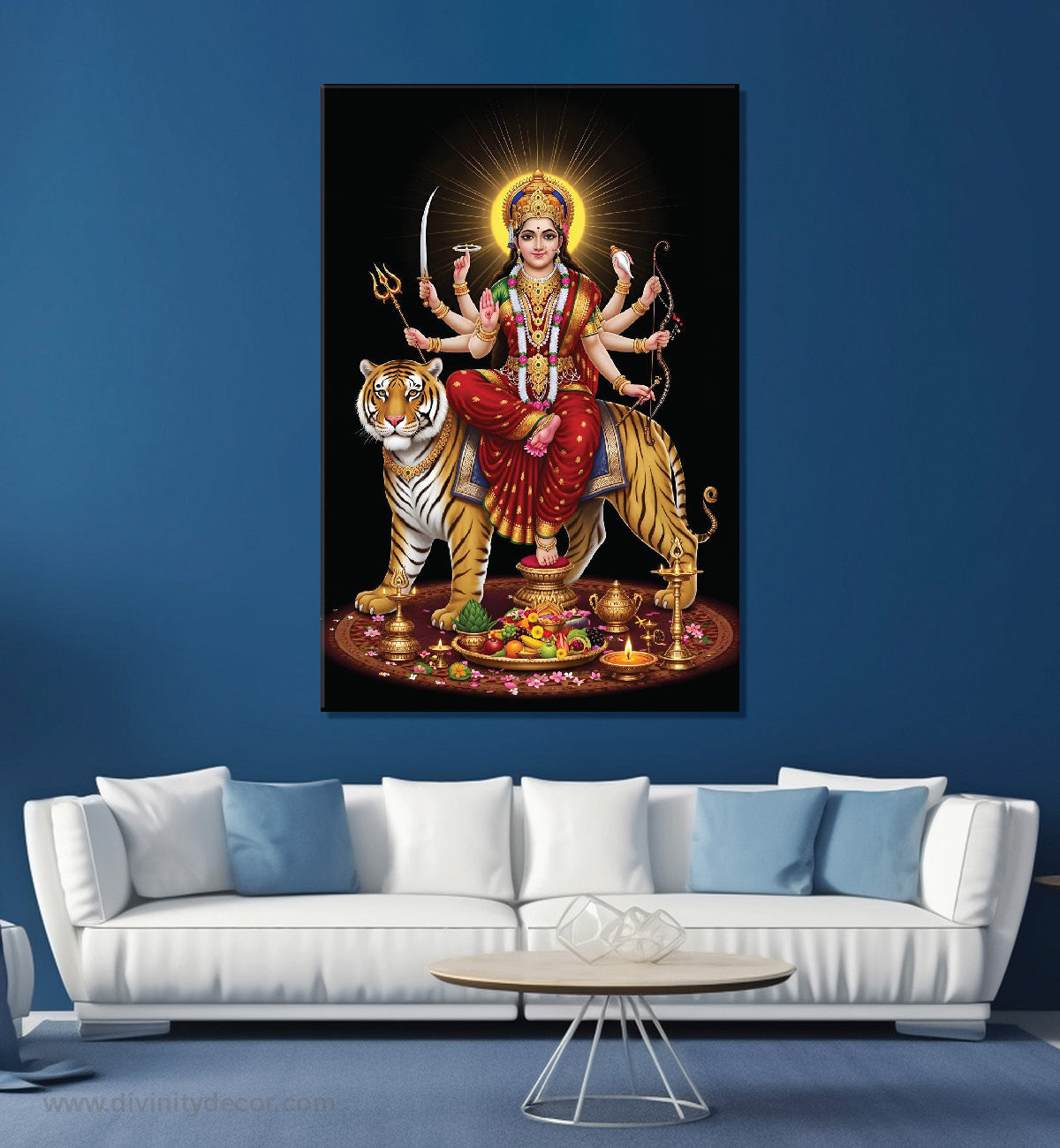 Maa Durga Canvas Painting – Powerful Goddess Wall Decor 1